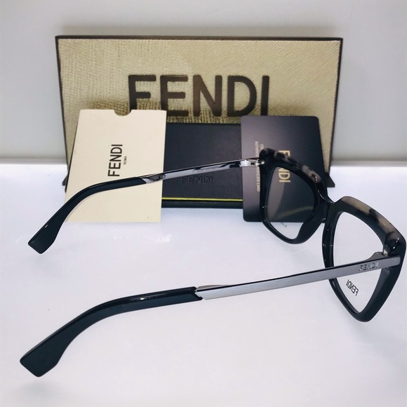 Black Ff0088 Cu1 -51 Optical Lens Rectangle Sunglasses - Picture 4 of 10